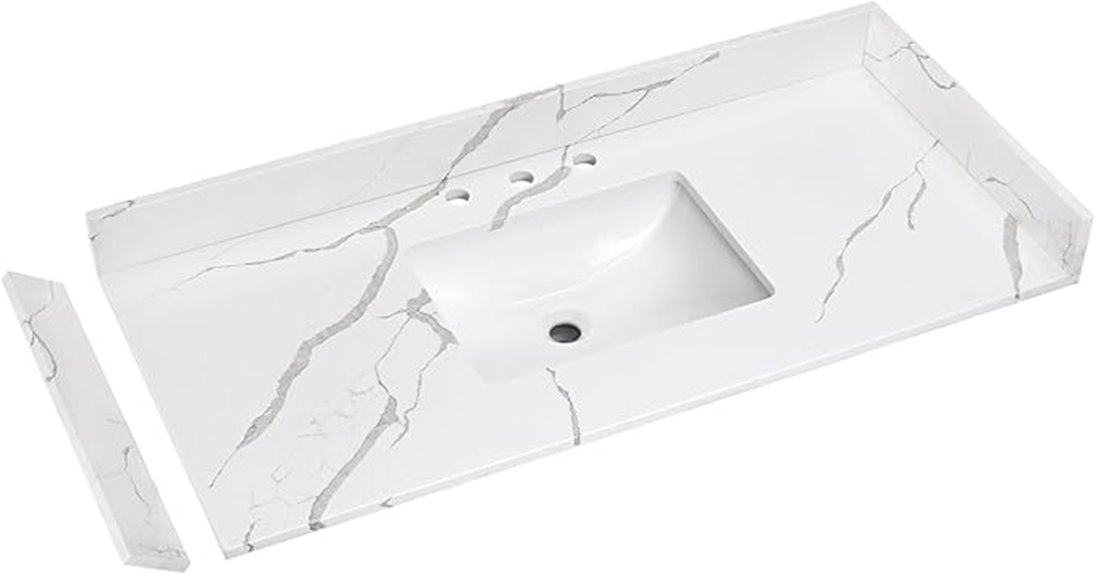 quartz calacatta river top