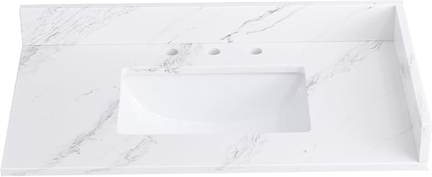 quartz vanity with sink