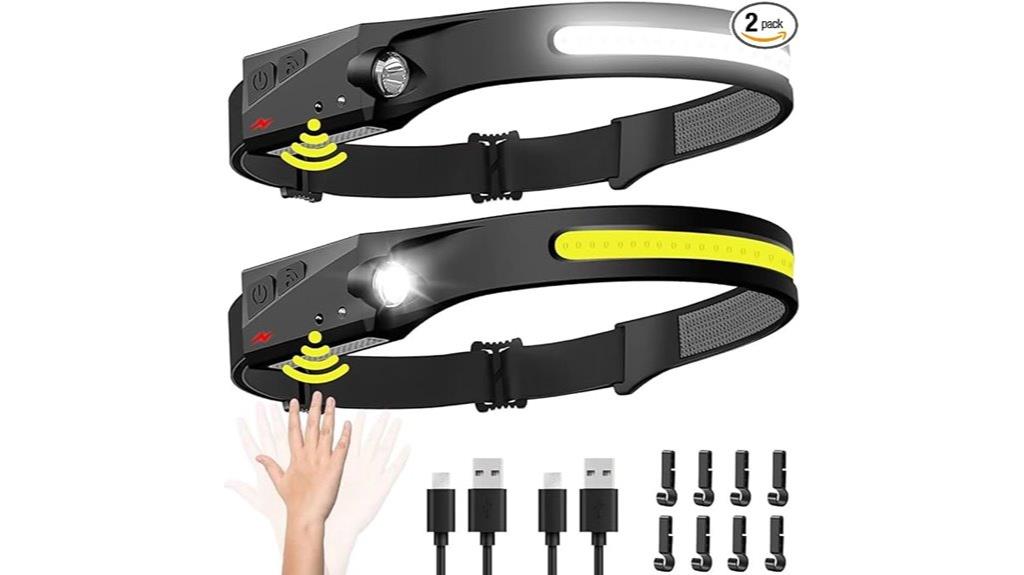 rechargeable headlamps with motion