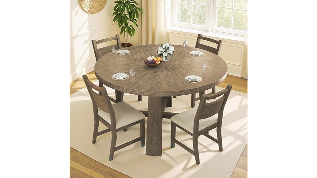round wooden dining table