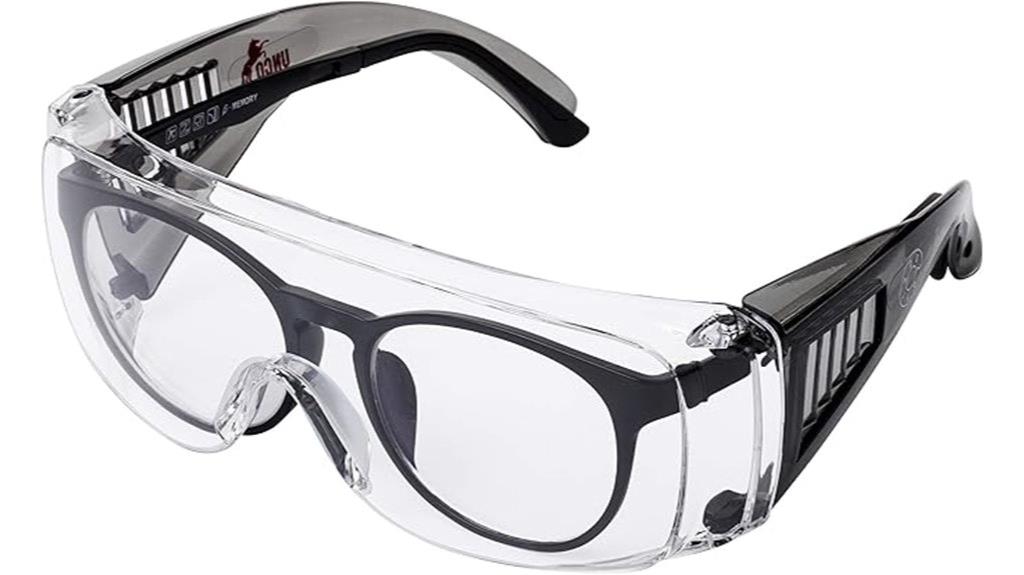 safety goggles over glasses