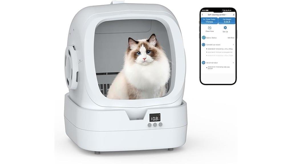 self cleaning app controlled litter box