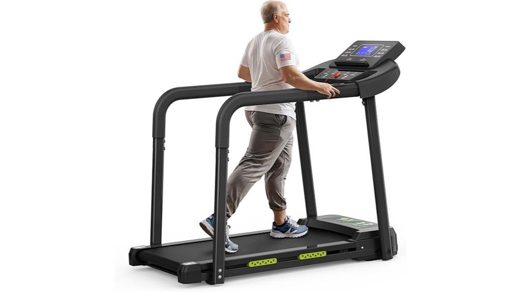 senior treadmill with handrails