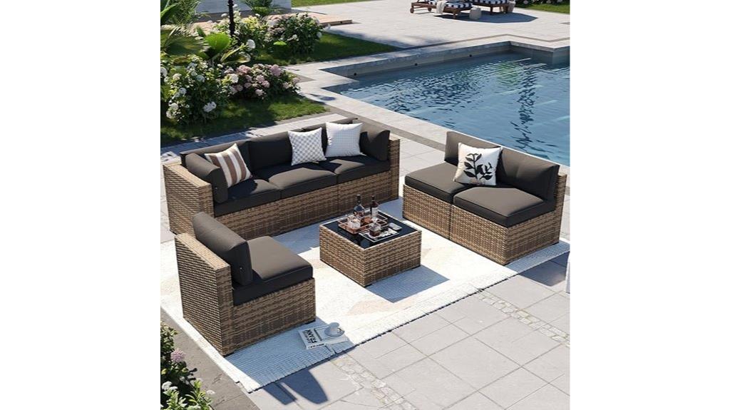 seven piece outdoor wicker