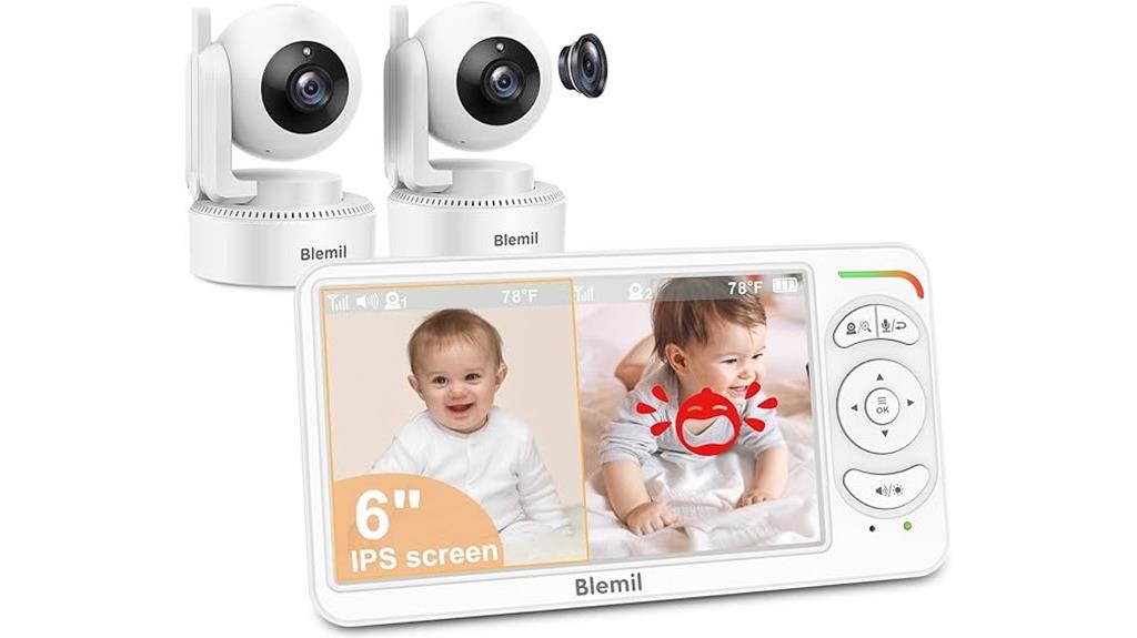 six camera baby monitor with battery