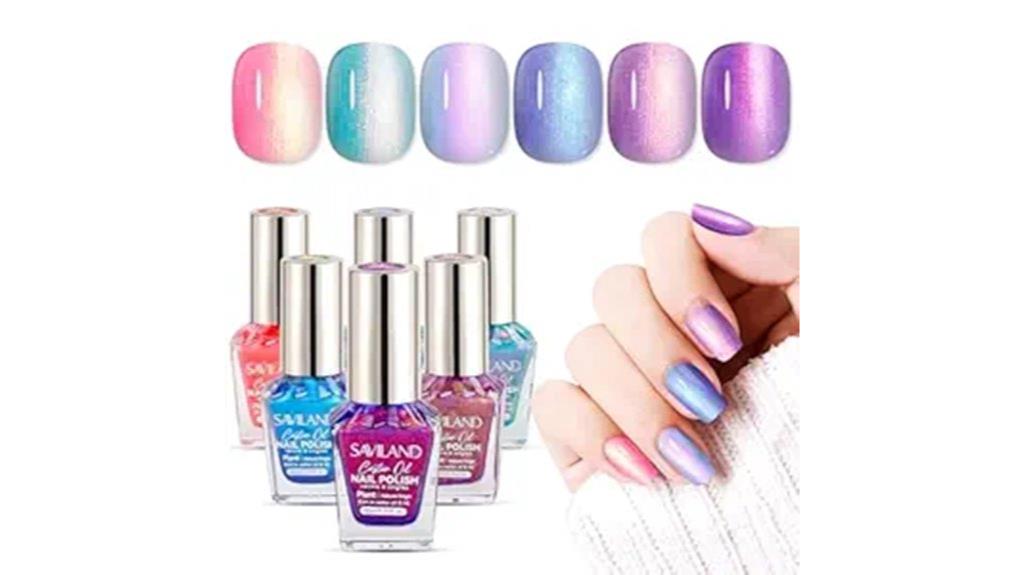 six piece gradient nail polish