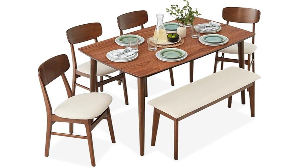 six piece wooden dining set