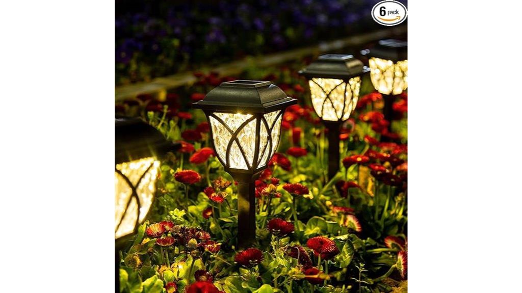 six waterproof solar lights