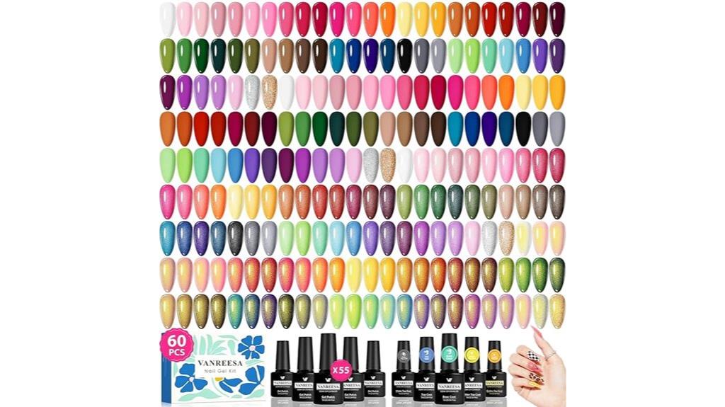 sixty gel nail polishes