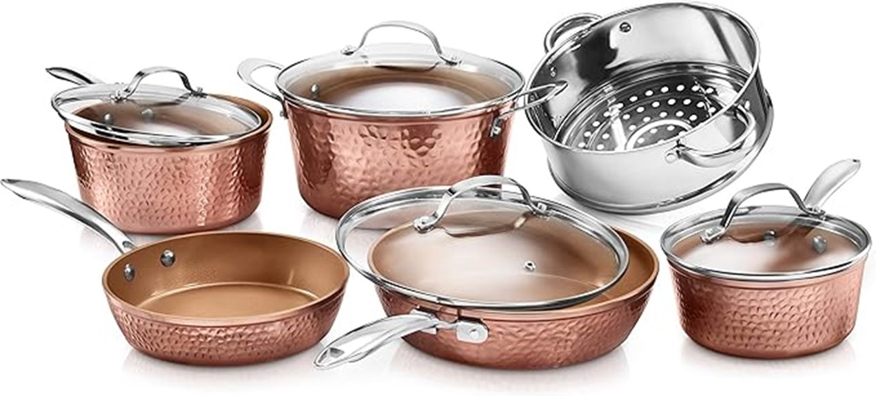 ten piece ceramic cookware set