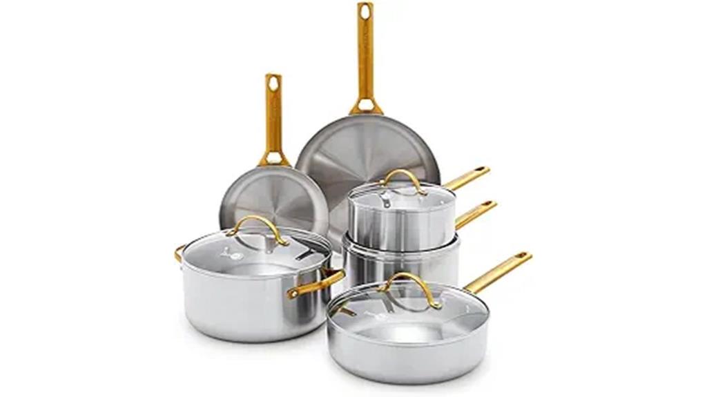 ten piece stainless cookware