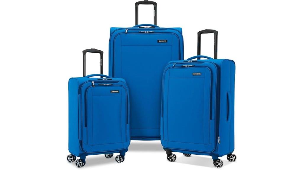 three piece caribbean blue luggage