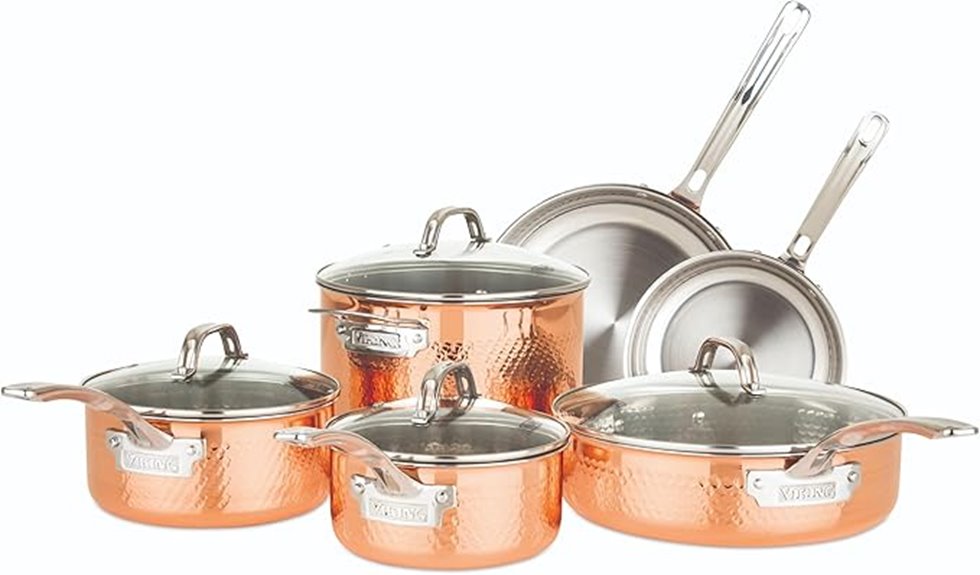 viking copper cookware set