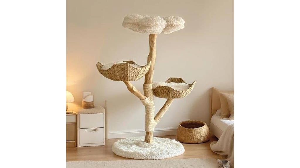 wooden indoor cat tower