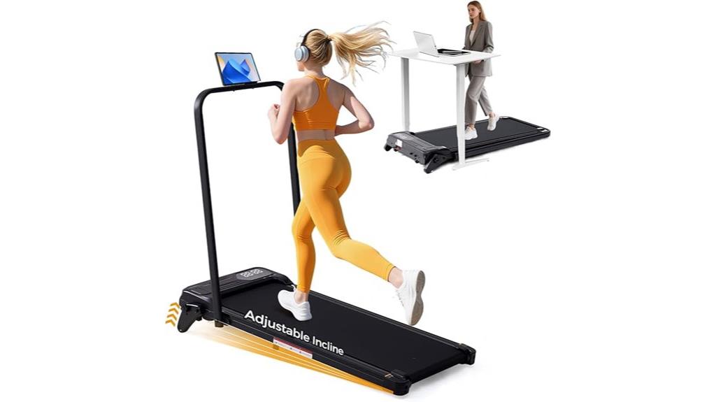foldable incline treadmill with handles