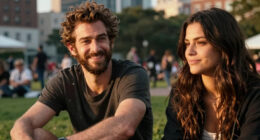 Andrew Garfield Rocks Bushy Hair and Beard as He and Girlfriend Monica Barbaro Pack on the PDA at Wimbledon