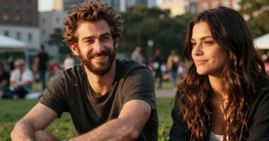 Andrew Garfield Rocks Bushy Hair and Beard as He and Girlfriend Monica Barbaro Pack on the PDA at Wimbledon